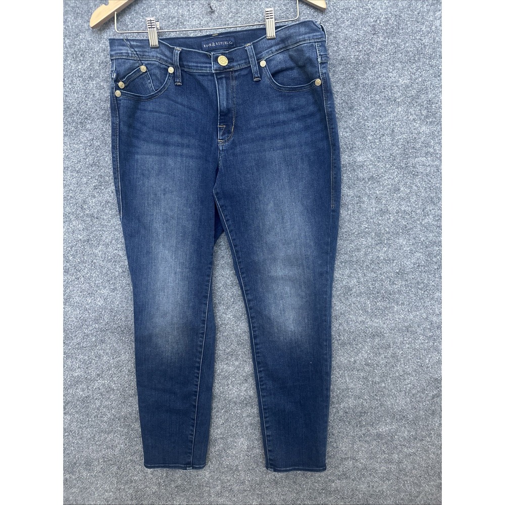 Rock & Republic Jeans Woman's Berlin Skinny Sz 14 Blue Denim Medium Wash